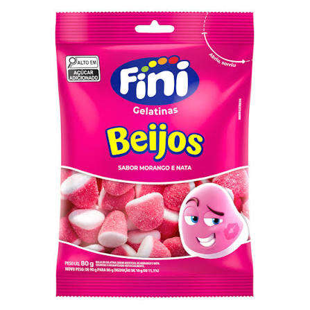 FINI BALA GELATINA BEIJOS 80G